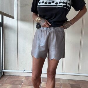AS by DF leather shorts XS Gray shimmer